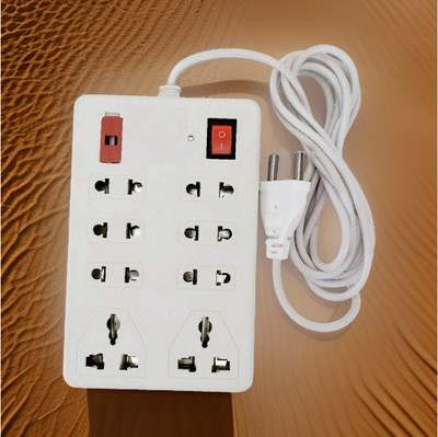 LifoDora 8 Sockets 2 Switches(Cord Length 2 Meters) 8 Socket Extension Boards YB 8  Socket Extension Boards(White, 2.5 m)