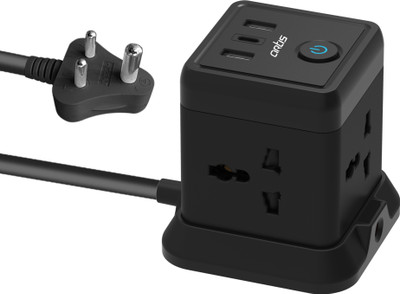 artis AR-4SS-3 CB 4 & 2+ 1 USB Type C 4  Socket Extension Boards(Black, 2 m, With USB Port)