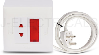 JELECTRICALS Premium Modular Extension Board With 3 Core Wire 1  Socket Extension Boards(White, 4 m)