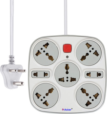 Aster Power Perfection: 7-Socket Multi Plug Extension Board with 2.5m Heavy Duty Cord 7  Socket Extension Boards(White, 2.5 m)