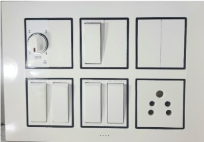 BAHUL Wall modular board with cona switches strong pvc box 1  Socket Extension Boards(White, 4 m)