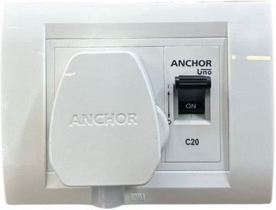ANCHOR 20C Socket With Mini MCB Modular Box For AC, Heater, Power Machine 1  Socket Extension Boards(White, 0 m)