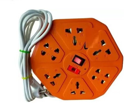 SOYEN 120 SB - 08 Socket Extension Cord With single Switches FUSE Led Indicator 8 8  Socket Extension Boards(Orange, 3 m)