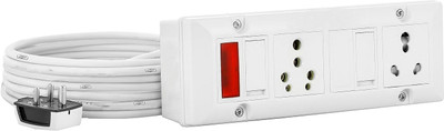 Fringo Extension Board (2500W) 15A 16A 20A 3 Pin Plug 2 Switch with 3 Meter Long Wire 2  Socket Extension Boards(White, 3 m)