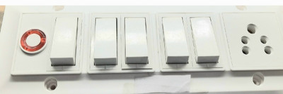 BAHUL Pvc modular switches board covered from back side with wire conection only 2  Socket Extension Boards(White, 0 m)