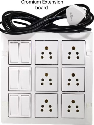 cromium 18 modular series 6  Socket Extension Boards(White, 6 m)