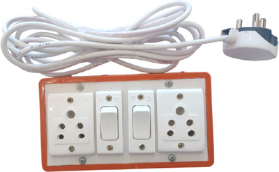 HALOZER 2S2S 2  Socket Extension Boards(Brown, 3 m)