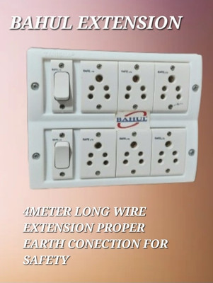 BAHUL MULTIOUTLET EXTENSION BOARD 2+6SOCKET SHOCKPROOF EXTENSION 6  Socket Extension Boards(White, 4 m)