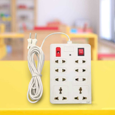 Alpha groups power extension bord with 1 switch and 8 socket 8  Socket Extension Boards(White, 2.5 m)