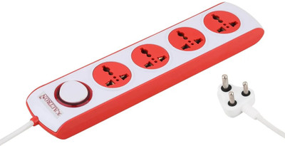 Kaltron Kaltron 4+1 International Socket Power Strip Sockets 4  Socket Extension Boards(Red, White, 2 m)