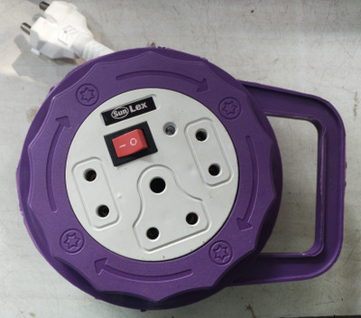 kunal 8+1 Round Strip Extension Cord;6 Amp 8 Universal Multi Plug Point Extension Board (Cord Length: 2.0 Meter) with LED Indicator and on/Off Switch(Pack of 1) 8 Socket Surge Protector 3  Socket Extension Boards(Purple, 2 m)