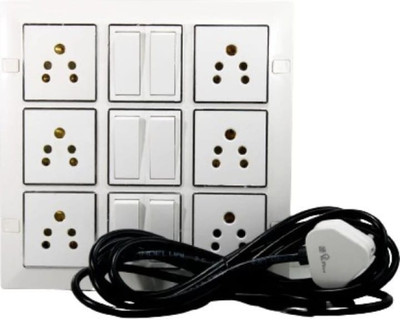 cromium 18 modular 6 Shocket 6 switch 6.5miter wire 6  Socket Extension Boards(White, 6.5 m)
