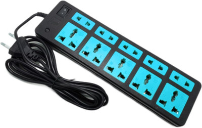 Sanhan ELECTRIC BOARD EXTENSION CORD POWER STRIP MULTI PLUG 10 socket 2.5m light blue 10  Socket Extension Boards(Blue, 2.5 m)