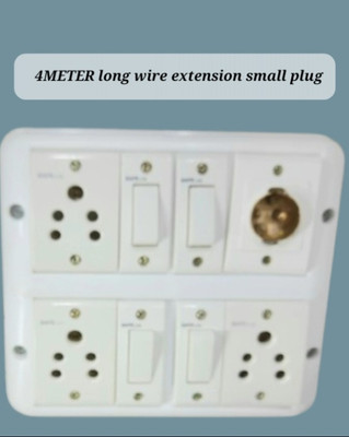BAHUL Pvc shockproof extension with holder 3  Socket Extension Boards(White, 4 m)