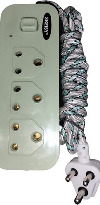 Skeisy bord 3 socket and 1 pouesh button power up 10amp 240v led indicator 2 mtr wire 3  Socket Extension Boards(Green, 2 m)