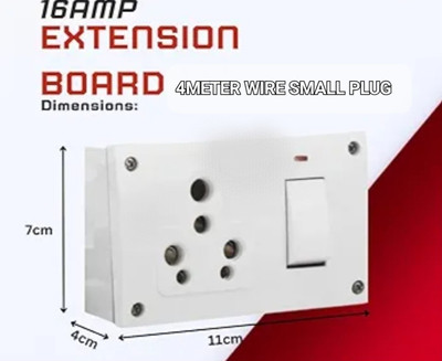 BAHUL SMALL PLUG EXTENSION 1000WATT CAPACITY EASY TO USE 1  Socket Extension Boards(White, 4 m)
