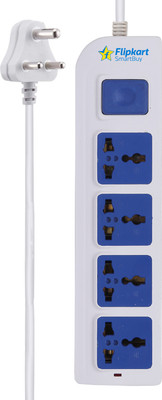 Flipkart SmartBuy Extension Switch Board with 4 Sockets 1 Switches 4  Socket Extension Boards(White, Blue, 2.5 m)