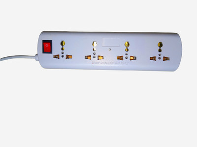 HSNAKE 4 Universal Socket, 1 Switch and 2.5m Long Cable Heavy Duty Extension Boards 4  Socket Extension Boards(White, 2.5 m)