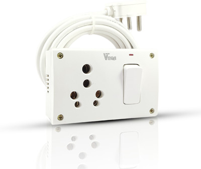 Elecstar Vega 5 Meter Combine Box 16 Amp & 6 Amp Extension Board With Indicator 1  Socket Extension Boards(White, 5 m)