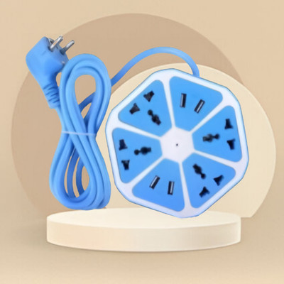 GUGGU Hexagon 8  Socket Extension Boards(Multicolor, 5 m, With USB Port)