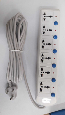 STONE Stone 6 Way Computer Power Strip with Individual Switches 6  Socket Extension Boards(White, 5 m)