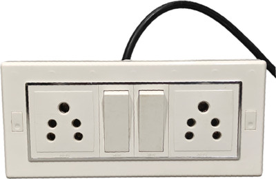 opticious Heavy Duty BOARD 2 SWITCH Board 2 SOCKET Extension Switch Board/Surge Protector 2  Socket Extension Boards(White, 3 m)