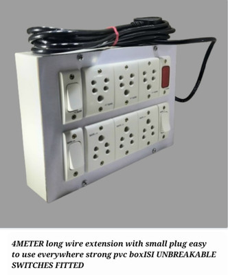 BAHUL SMALL PLUG EXTENSION 1000WATT CAPACITY EASY TO FIT EVERYWHERE 6  Socket Extension Boards(White, 4 m)