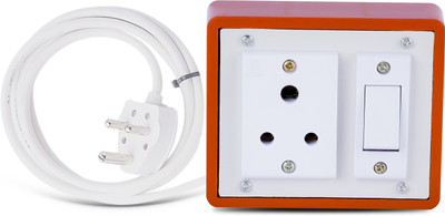 JELECTRICALS Heavy Duty Extension Board With 6A 3 PIN Plug (Style16_2M) 1  Socket Extension Boards(Brown, 2 m)