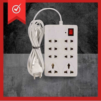 GLUCKLICH 8+1 Extension Board,Surge Protector with Long Wire capacity upto 6amp 8  Socket Extension Boards(Multicolor, 3.5 m)