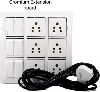 cromium 18 modular 6 switch 6 Shocket 5 Miter wire 6  Socket Extension Boards(White, 5 m)