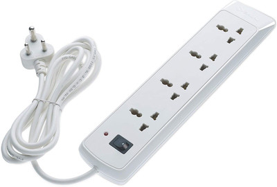 BAJAJ 4-WAY SPIKE AND SURGE GUARD 4  Socket Extension Boards(White, 2 m)