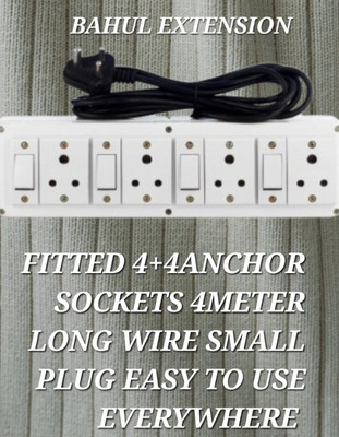 BAHUL SHOCKPROOF PVC EXTENSION WITH ANCHOR PARTS 4  Socket Extension Boards(White, 4 m)