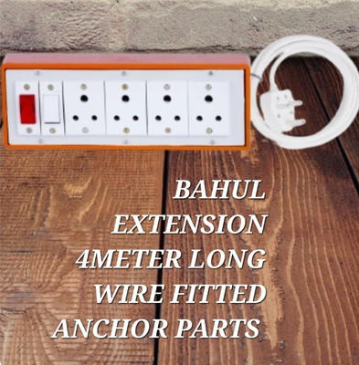 BAHUL MULTIOUTLET 1+4ANCHOR SOCKETS FITTED EXTENSION BOARD 4  Socket Extension Boards(White, 4 m)