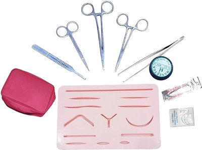 mediwave Premium Suture Practice Kit Including Silicone Suture Training Practice Pad Utility Forceps