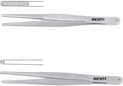 hospiclub Tooth forcep & Plain Forcep Dissecting 6 INCH Needle Holders