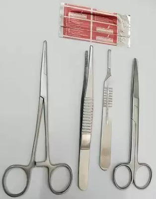Forgesy Dressing Surgical instruments set Made High Quality SS Grade 410 with 2 blades Utility Forceps