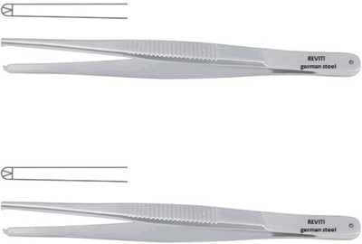 REVITI Dissecting forceps tooth 8 inch 20 cm COMBO of 2 Tissue Forceps