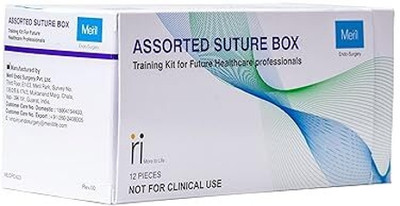 Meril For medical students to practice suturing,Assorted Suture Kit-3 suture materials Suturing Forceps