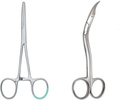 GOLDFINCH Artery Forceps Straight 6 inch and Suture Scissor Hemostats Forceps