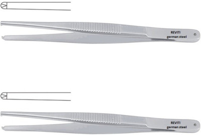 REVITI Dissecting forceps tooth 8 inch 20 cm COMBO of 2 Tissue Forceps