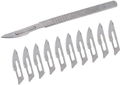 mediwave Surgical Blade Scalpel Blade no.11- 10 pcs with BP Handle No.3 Utility Forceps