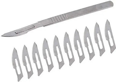 clark Surgical Blade 23 no Scalpel Blade 10 Pcs with BP Handle No.4 Utility Forceps