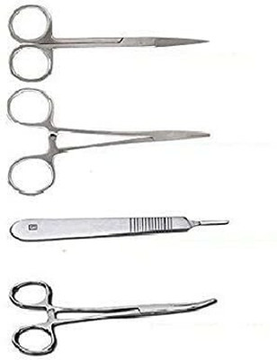 GOLDFINCH 4 PCS. SURGICAL SET -IRIS SCISSOR,NEEDLE HOLDER,BLADE HANDLE 3,MOSQUITO FORCEP Utility Forceps