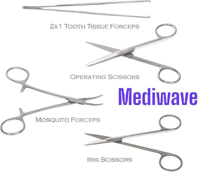 mediwave Dressing Dissection surgical instruments set KIT Set of 4 Pcs Suturing Forceps