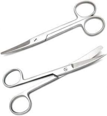 GOLDFINCH Surgical Instrument Dressing Scissor Straight and Curved Sharp/Blunt 6 Inch Utility Forceps