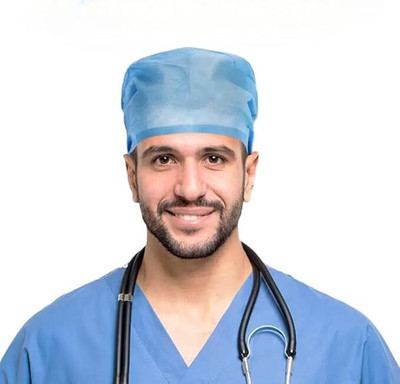 Aquacare Disposable Adjustable Nonwoven Doctors Surgical Caps pack of 100 Surgical Head Cap(Disposable)