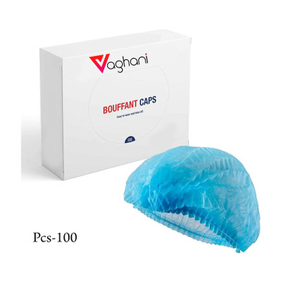 Vaghani Stretchable Blue Cap,Cover Hair For Cooking & Hygiene Surgical Head Cap(100 Pcs) Surgical Head Cap(Disposable)