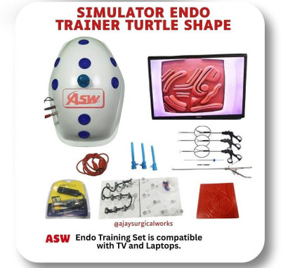 ASW Turtle Shape Laparoscopic Training Box – Endo Trainer with Reusable Accessories Surgical Plier(Stainless Steel)