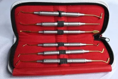 PRAKDENT Dental api Composite Instruments Gold TC Set Of 6/ NO Surgical Plier(Steel)