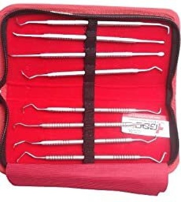 PRAKDENT Dental Gdc Perio Hand Scaler, Kit Set 8pc Dental /NO Surgical Plier(Steel)